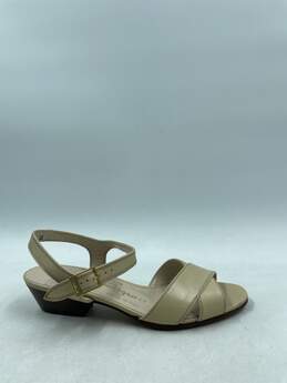 Authentic Salvatore Ferragamo Beige Crisscross Sandals W 4B