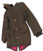 Womens Brown Long Sleeve Fur Trim Hooded Parka Coat Size 7/8 image number 3