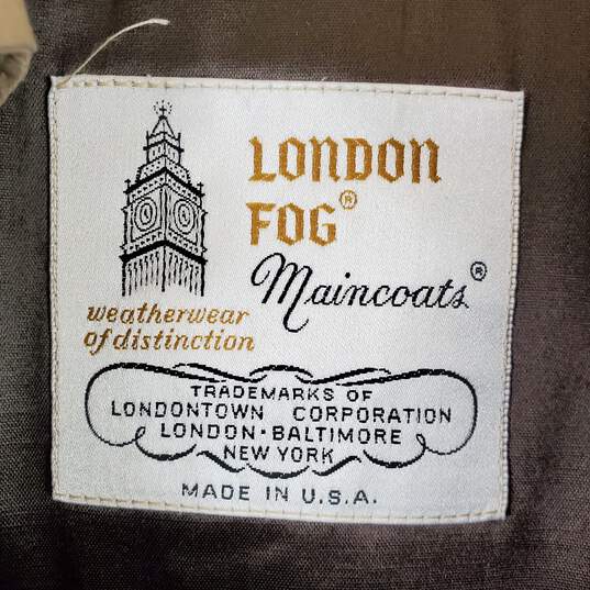 London Fog Men Beige Trench Coat Sz 46 Long image number 4