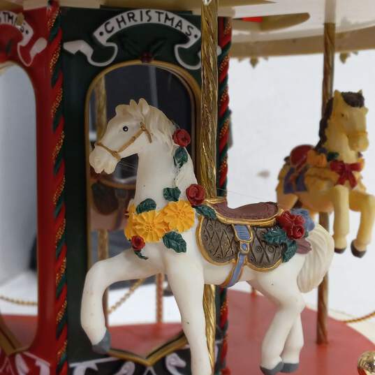 Holiday Workshop 16In Christmas Musical Animated & Lighted Carousel IOB image number 2
