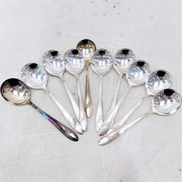 Set of 10 Oneida Community Silver-plated  QUEEN BESS II Tudor Round Gumbo Soup Spoons