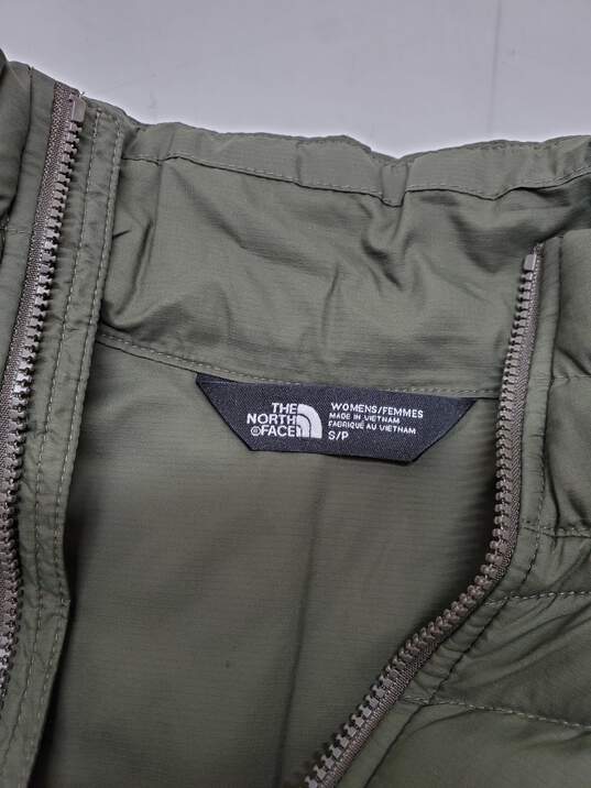The North Face Thermoball Olive Full Zip Puffer Vest Jacket Women's Size S image number 3