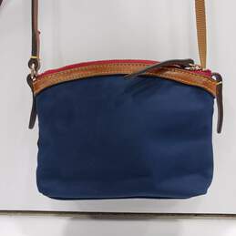 Dooney & Bourke Brown Leather & Navy Blue Canvas Cross-Body Purse Bag alternative image