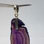 Sterling Silver Purple Agate Gemstone Pendant 15.9g image number 9