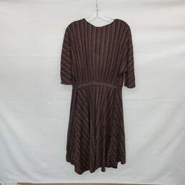 Zara Copper & Black Shimmer Striped Wrap Dress WM Size S NWT alternative image