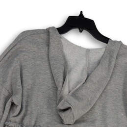 NWT Womens Gray Heather Long Sleeve Hooded Peplum Blouse Top Size Small alternative image