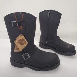 Harley-Davidson Jason Black Leather Steel Toe Harness Boots Men's Size 8.5W