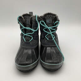 NIB Womens Keri Gray Round Toe Fur Trim Lace Up Duck Snow Boots Size 11 M alternative image