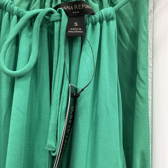NWT Womens Green Sleeveless Halter Neck Tie Waist Maxi Dress Size Small image number 4