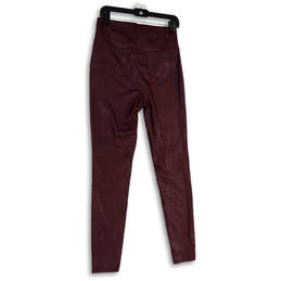 NWT Womens Purple Animal Print Leather Pockets Skinny Leg Ankle Pants Sz 6 alternative image