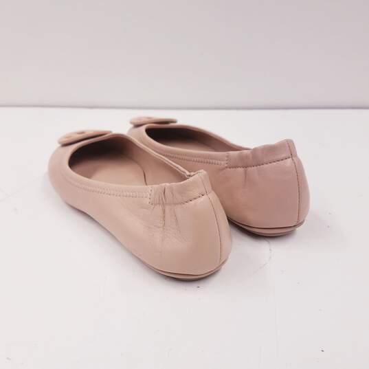 Tory Burch Leather Caroline Ballet Flats Pink 5 image number 4