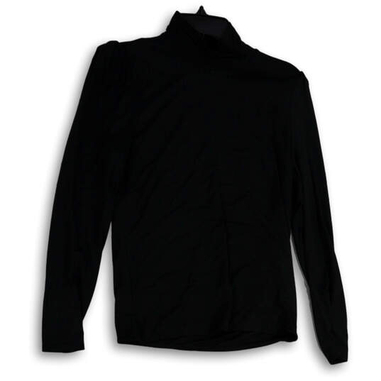 Womens Black Turtleneck Long Sleeve Stretch Pullover T-Shirt Size Medium image number 2