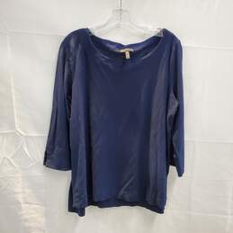 Eileen Fisher Navy Long Sleeve Pullover Top Size L
