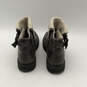 Womens Kenniston Fleece A1KEJ Gray Leather Round Toe Ankle Boots Size 8.5 image number 3