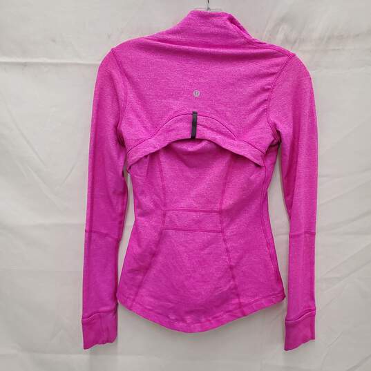Lululemon Athletica Define Heathered Pink Full Zip Jacket w Thumb Holes Size SM image number 2