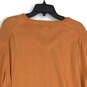 Mens Orange Knitted Long Sleeve V-Neck Formal Pullover Sweater Size 2XL image number 4