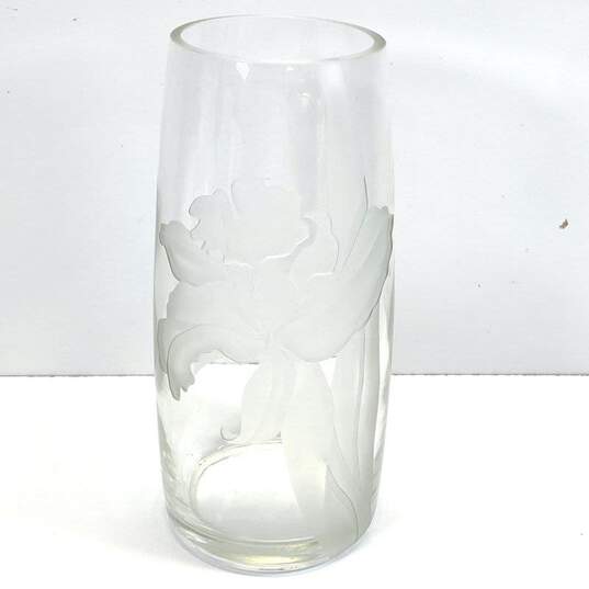 Dorothy Thorpe Mid Century Large Crystal Glass Art Vase 12.5 inch Tall image number 1