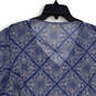 NWT Womens Blue Pink Floral V-Neck Bell Sleeve Pullover Blouse Top Size L image number 4