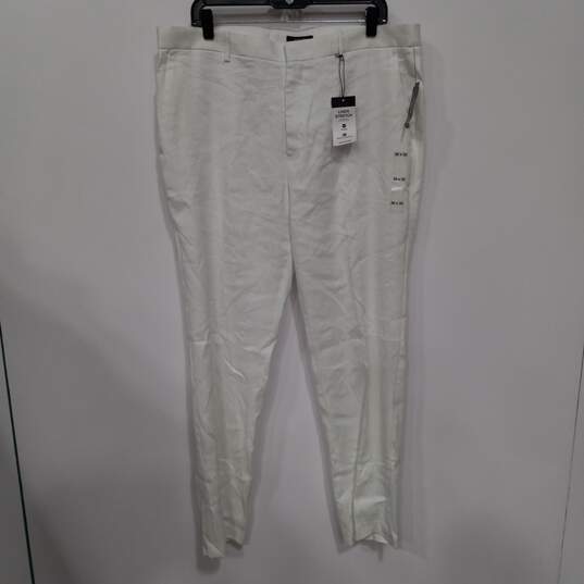 Alfani White Linen Stretch Pants Men's Size 36x32 image number 1