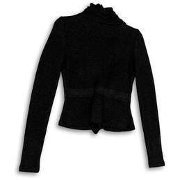 NWT Womens Black Long Sleeve V-Neck Regular Fit Open Front Jacket Size XXS alternative image