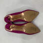Womens Fuchsia Pink Suede Gold Trim Slip On Stiletto Pump Heels Sz EUR 39.5 image number 7