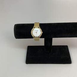 Designer Skagen Gold-Tone Stainless Steel Rhinestone Analog Wristwatch