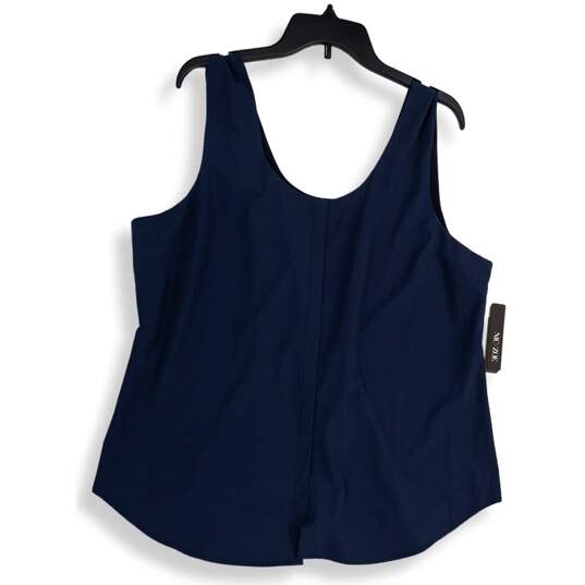 NWT Womens Blue Sleeveless Round Neck Pullover Tank Top Size XL image number 1