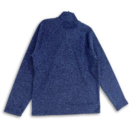 Mens Blue Heather Mock Neck Long Sleeve Quarter Zip Pullover Sweater Size L alternative image