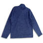 Mens Blue Heather Mock Neck Long Sleeve Quarter Zip Pullover Sweater Size L image number 2
