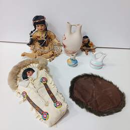 Bundle of Assorted Native American Dolls with Accessories