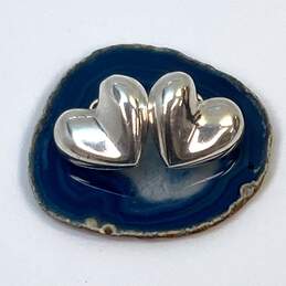 Designer Robert Lee Morris 925 RLM Sterling Silver Heart Stud Earrings