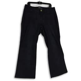 Womens Black Flat Front Welt Pocket Bootcut Leg Dress Pants Size 16W