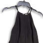 Womens Black Sleeveless Pleated Stretch Back Zip Mini Dress Size Small image number 3