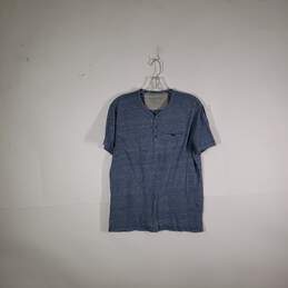 Vintage Mens Henley Neck Short Sleeve Chest Pocket T-Shirt Size Medium