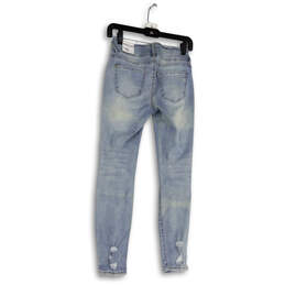 NWT Womens Blue Denim Medium Wash Pockets Distressed Skinny Leg Jeans Sz 1 alternative image