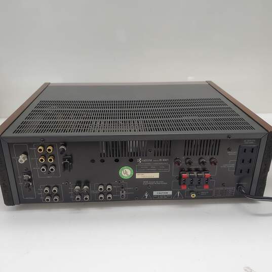 KYOCERA R661 Quartz Synthesized AM-FM Stereo Tuner Amplifier-Powers ON/Displays image number 3
