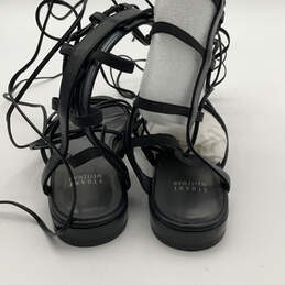 Womens Black Leather Open-Toe Lace-Up Block Heel Gladiator Sandals Size 7.5 alternative image