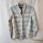 Patagonia Blue & White Stripes Button Up Collared Shirt Size XS image number 1