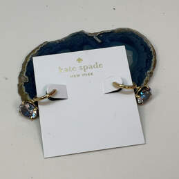 Designer Kate Spade Gold-Tone Cubic Zirconia Fashionable Huggie Earrings alternative image