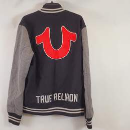 True Religion Men Black/Grey Letterman Jacket XL alternative image