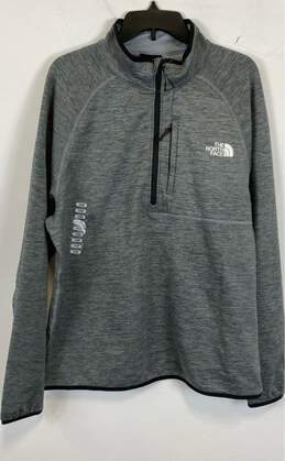 NWT The North Face Mens Gray Heather Pocket Quarter-Zip Jacket Size Large