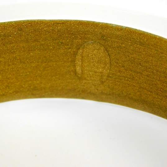 Alexis Bittar Tapered Hand-Carved Clear Lucite & Gold Tone Bangle Bracelet 25.8g image number 5
