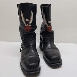 Harley Davidson Leather Motorcycle Boots With Logo Embroidery US Size 10