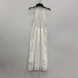 Womens White Spaghetti Strap Pockets Regular Fit A-Line Dress Size XS alternative image