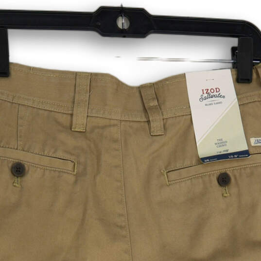 NWT Mens Tan Flat Front Slash Pocket Chino Shorts Size 35W  x 10.5 image number 4