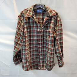 Pendleton Wool Long Sleeve Full Button Flannel Shirt Size L