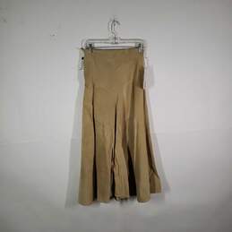 NWT Womens Genuine Leather Pleated Back Zip Long Maxi Skirt Size 12 alternative image