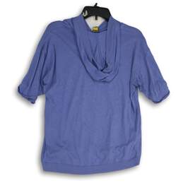 Eddie Bauer Womens Blue Heather 3/4 Sleeve Pullover Hooded T-Shirt Size MT alternative image