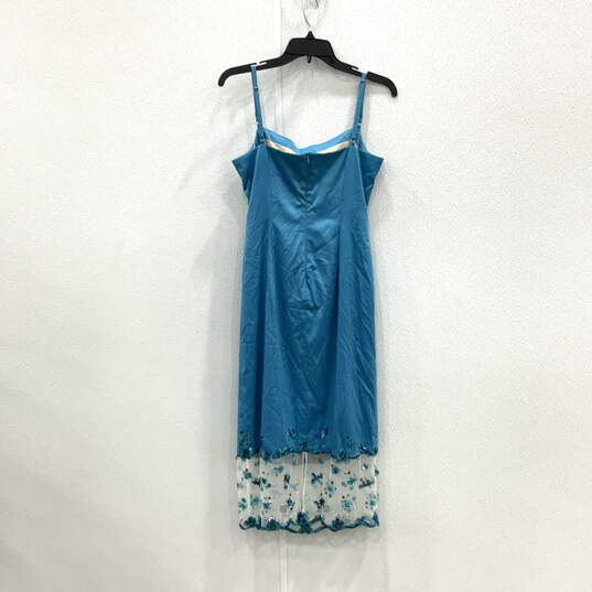 NWT Womens Blue Square Neck Sleeveless Back Zip Shift Dress Size 12 image number 2