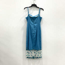 NWT Womens Blue Square Neck Sleeveless Back Zip Shift Dress Size 12 alternative image